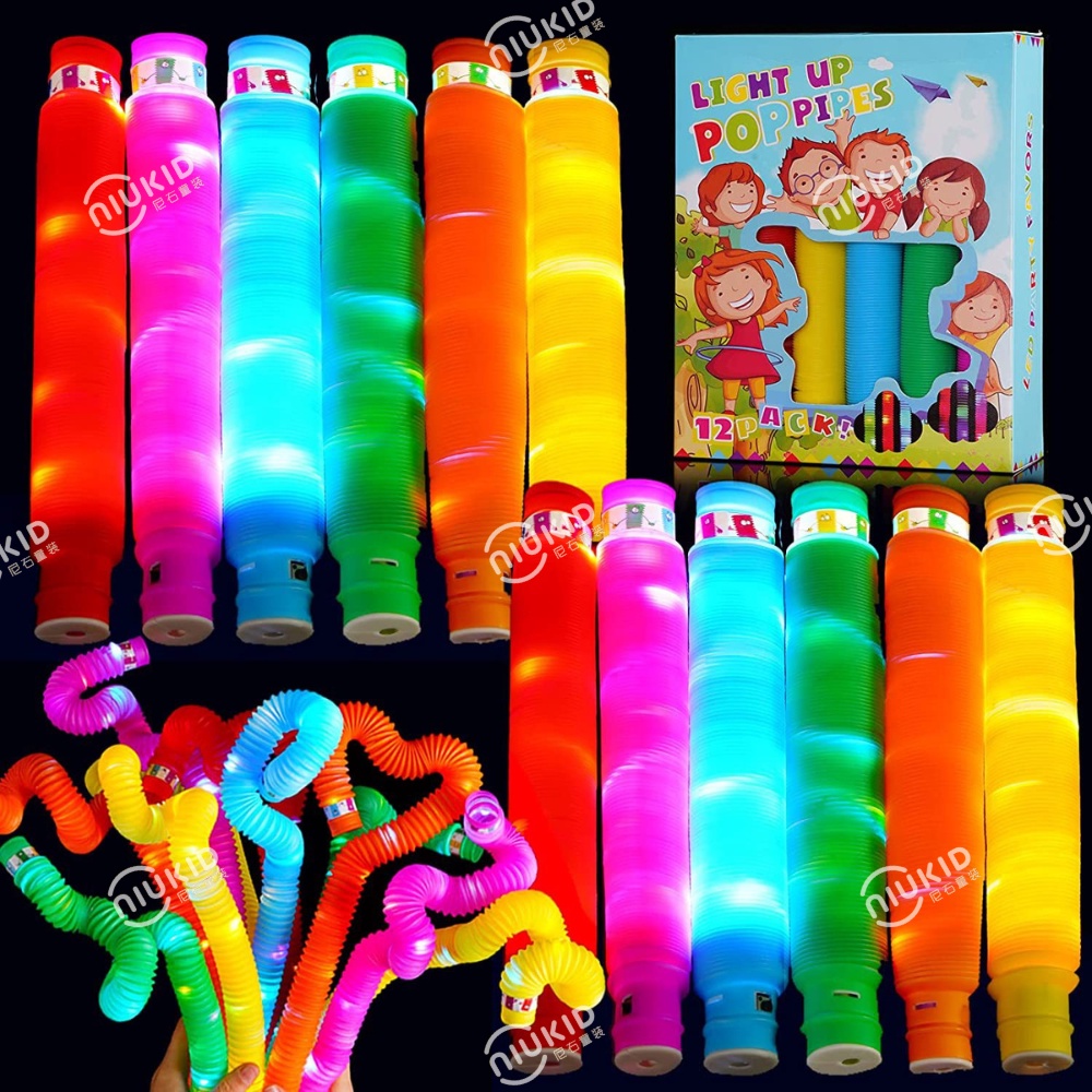 NIUKID MAINAN ANAK POP PIPES POP TUBES LAMPU LED