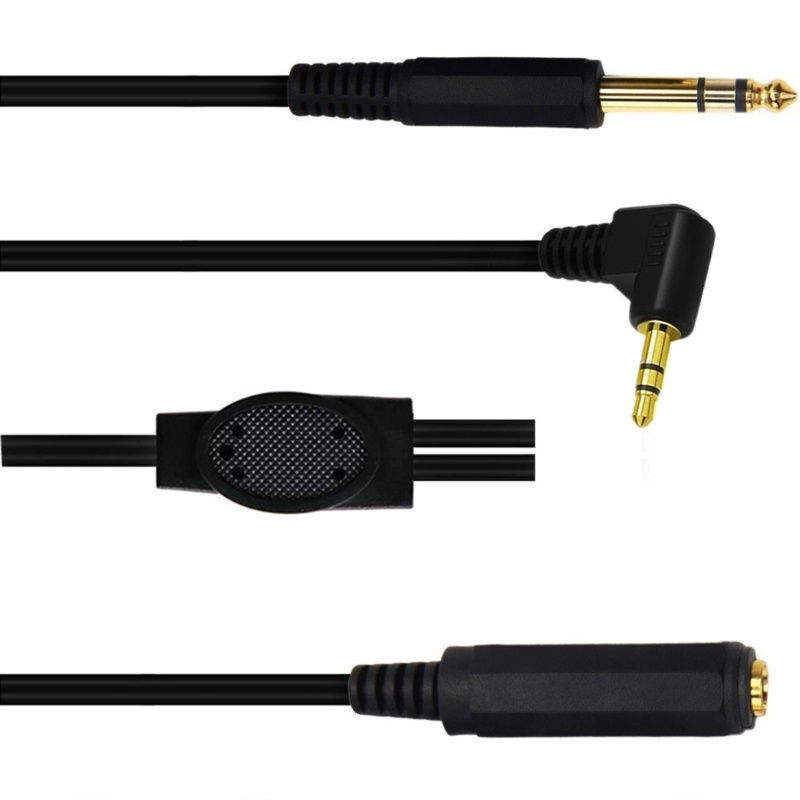 Zzz Lapis Emas 6.35mm 1per4 &quot;Female to 6.35mm 1per4&quot; Male Cable Stereo Adapter Y Splitter Cable 6.35mm to 3.5mm Male