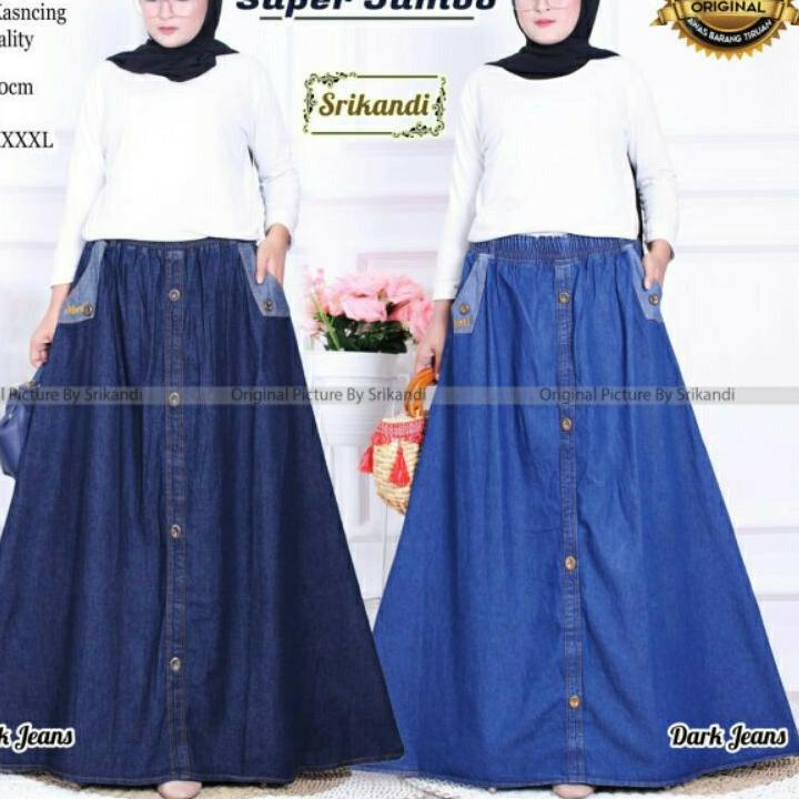 Rok Jeans Wanita Super Jumbo Extra // Rok Jeans Wanita Extra Jumbo