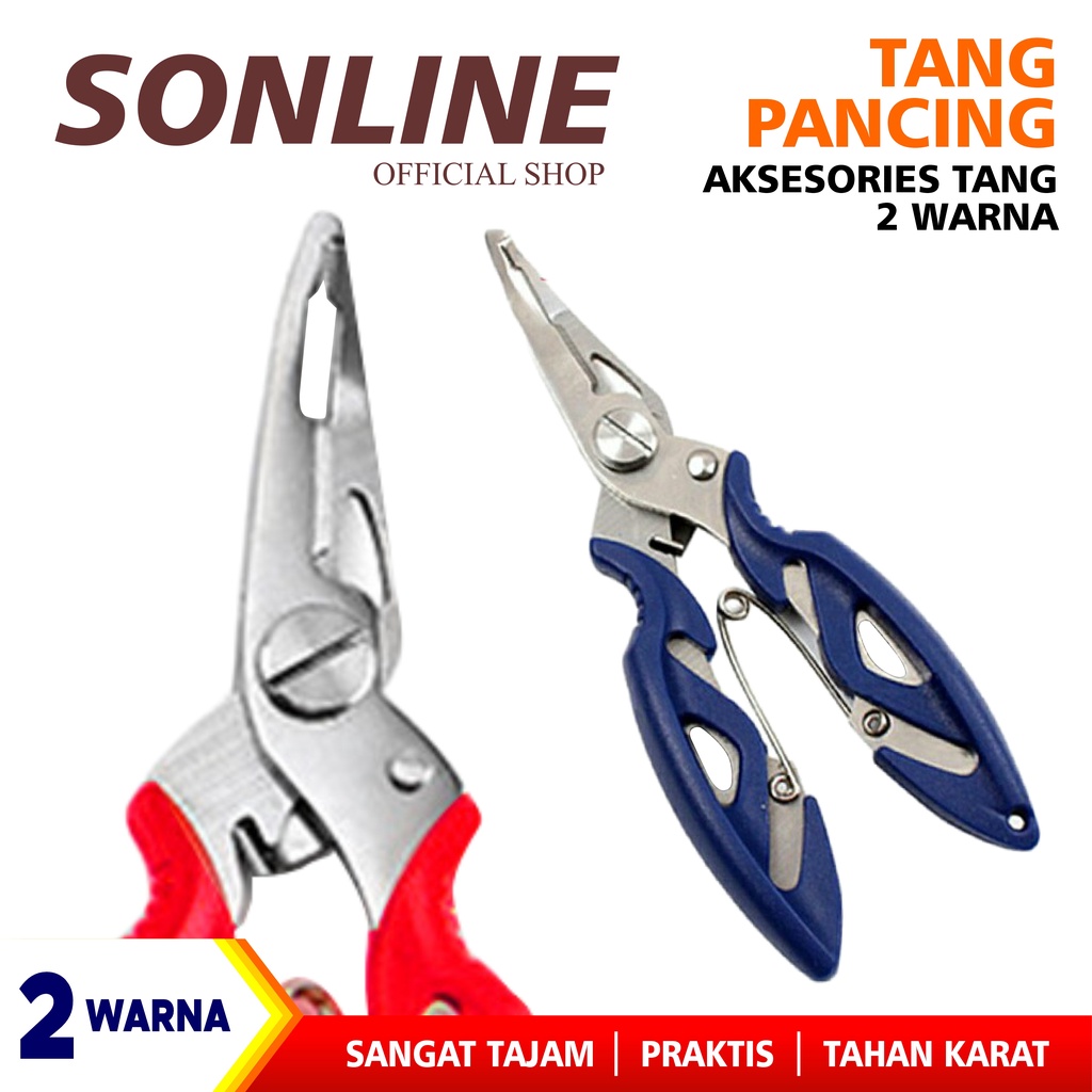 SONLINE Tang Gunting Kail Pancing Stainless Steel Fishing Hook Remover 2 Color 12cm Bahan Stainless