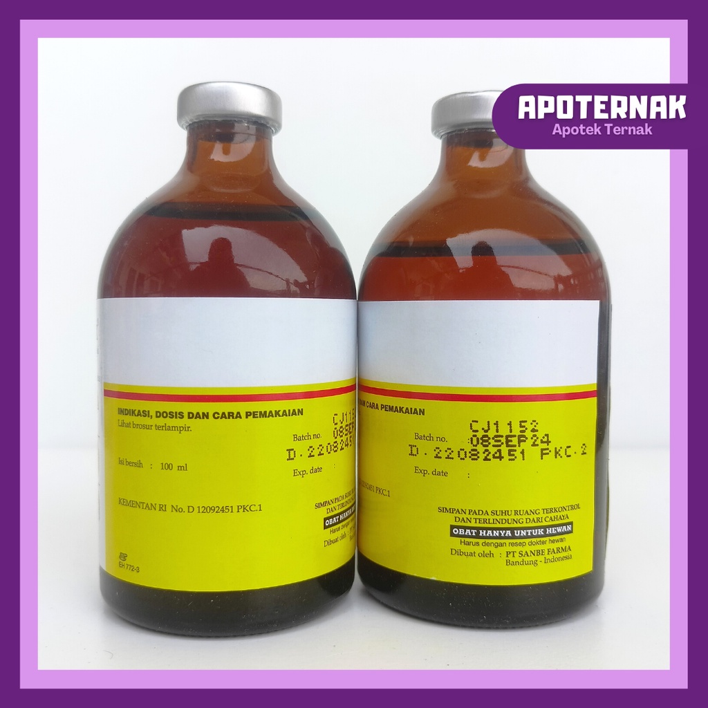 B Sanplex SANBE | Injeksi Vitamin B komplek Untuk Memulihkan dan Menjaga Stamina Tubuh Hewan | 50mL &amp; 100mL