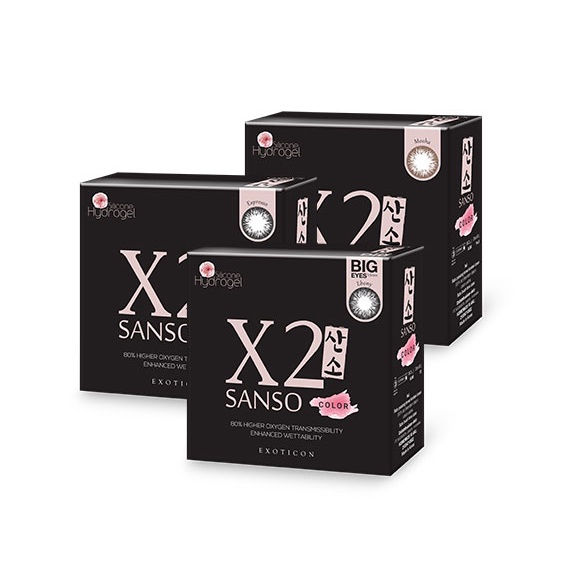 X2 Sanso Color Black Softlens hitam