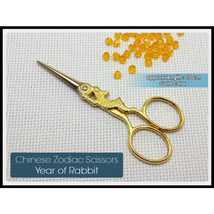 

Gunting Craft Fancy Unik Chinese Zodiac - Rabbit / Kelinci (Gold/Emas)