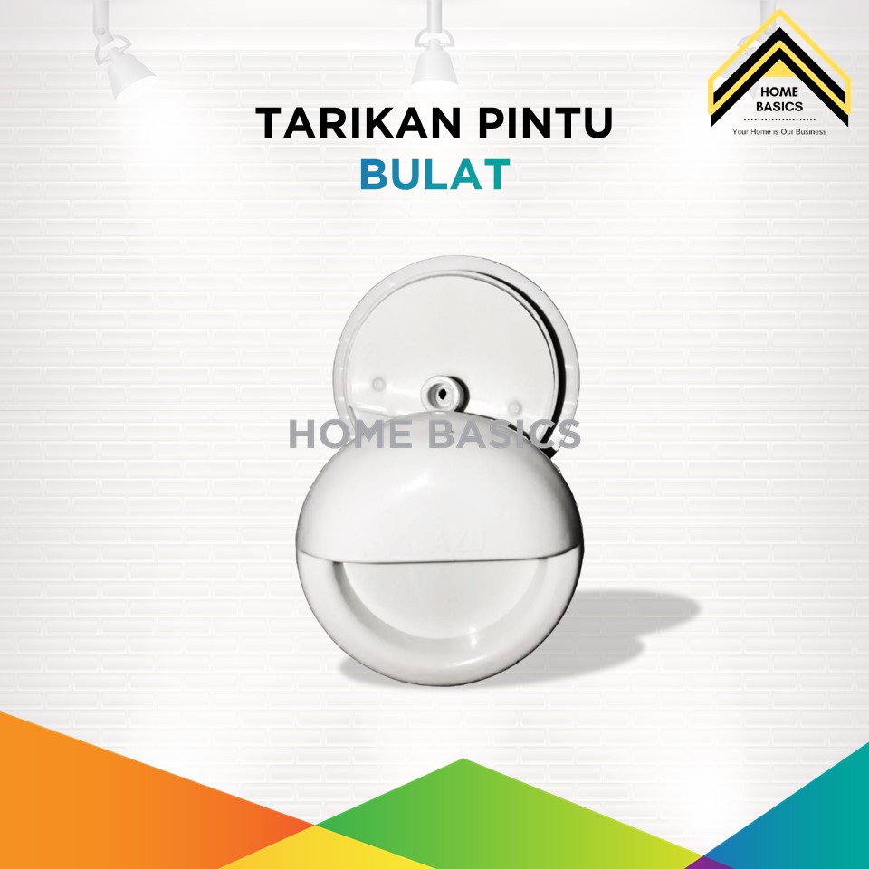 Tarikan Pintu Bulat Plastik / Grendel PVC / Gagang Pintu Fiber