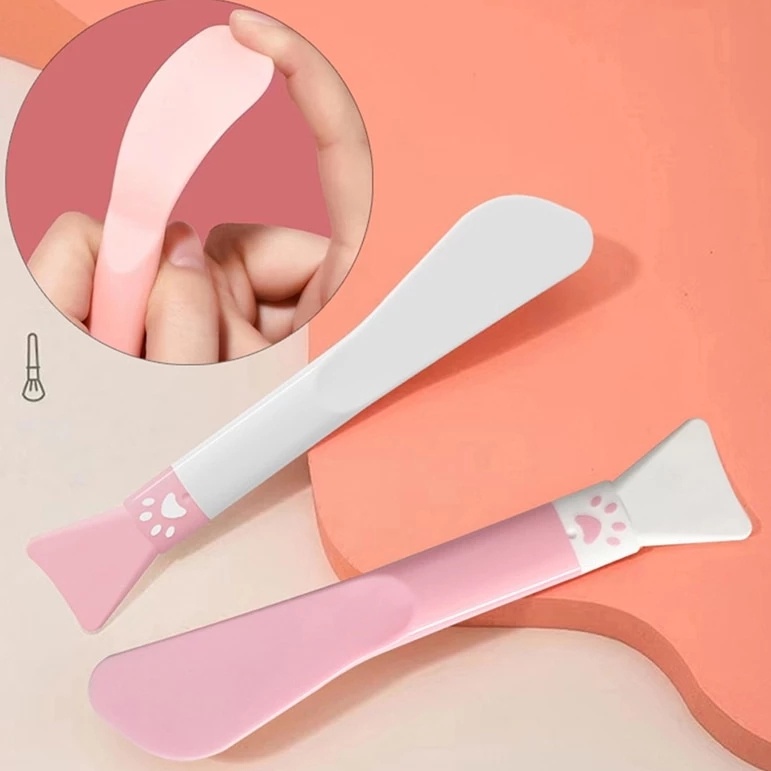 1pcs Cute Claw Double-Headed Mask Brush New Silicone Mud Mask Sikat Kecantikan Wajah Lembut Tidak Mudah Cacat Masker Brush Alat Perawatan Kulit Untuk Wanita