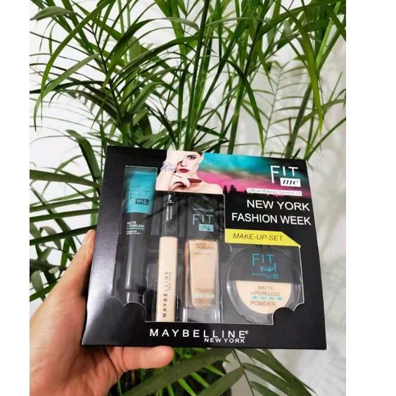 PROMO MURAH Maybeline Fit Me Set 3in1 / 4IN1 Make Up Set / MAKE UP SET MEIBELLINE FIT ME 3IN1 ♩ 884