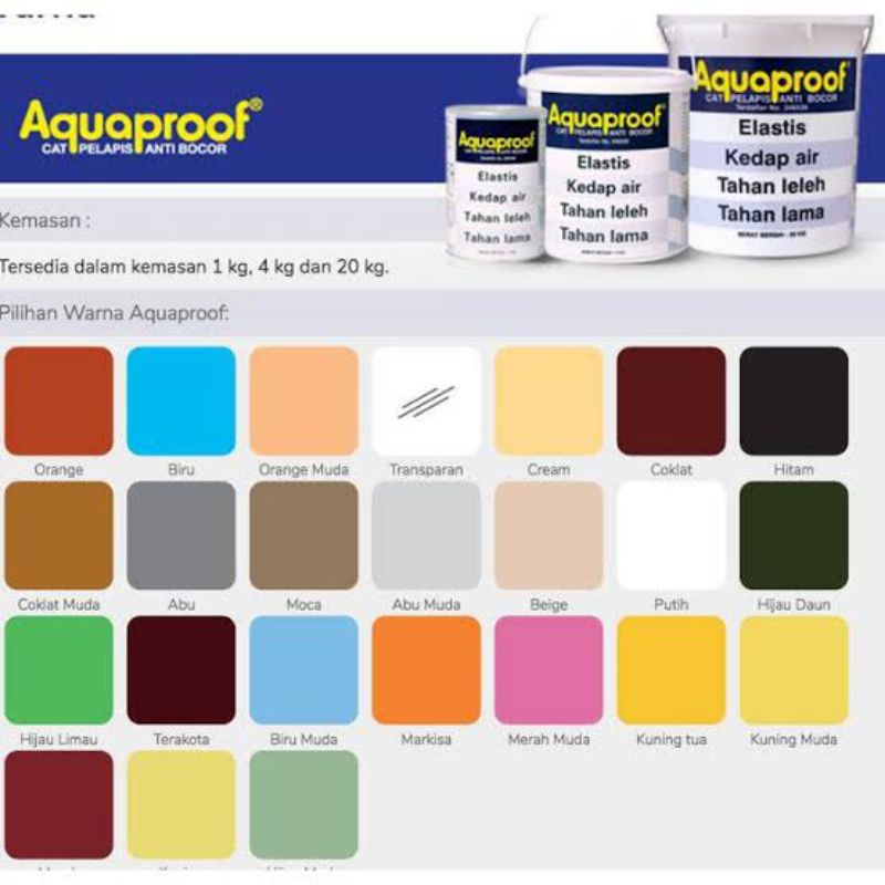 CAT TEMBOK ANTI BOCOR/WATERPROOFING AQUAPROOF (20 KG)