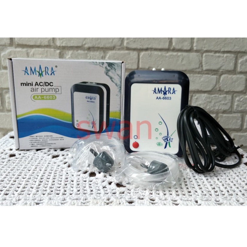 AMARA Mini AA6603 AC DC AA 6603  Pompa Udara Air Pump Aerator Aquarium