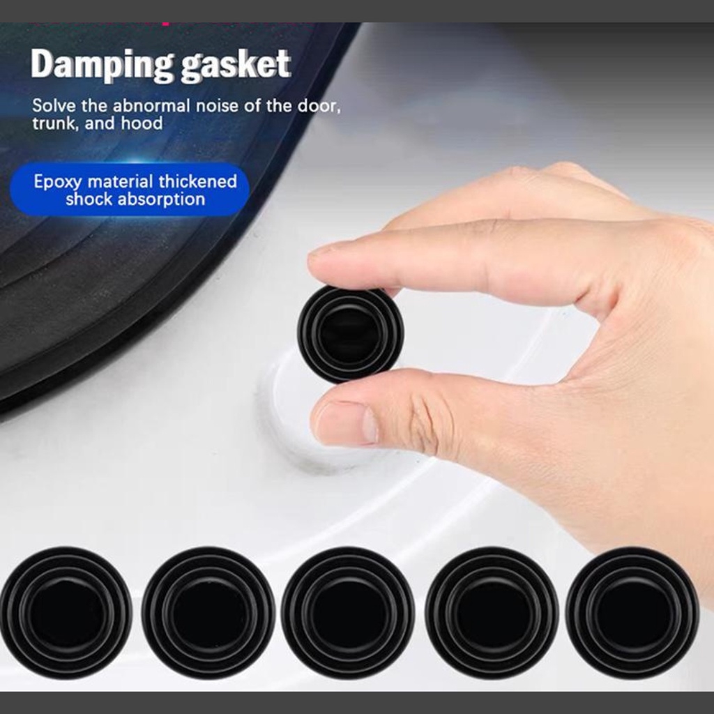 Gasket Karet Pad Silikon Bantalan Peredam Pelindung Penjaga Penyangga Penahan Getaran Guncangan Kejut Benturan Kedap Suara Banting Bantingan Pintu Bagasi Kap Mobil Car Door Shock Absorber Gasket
