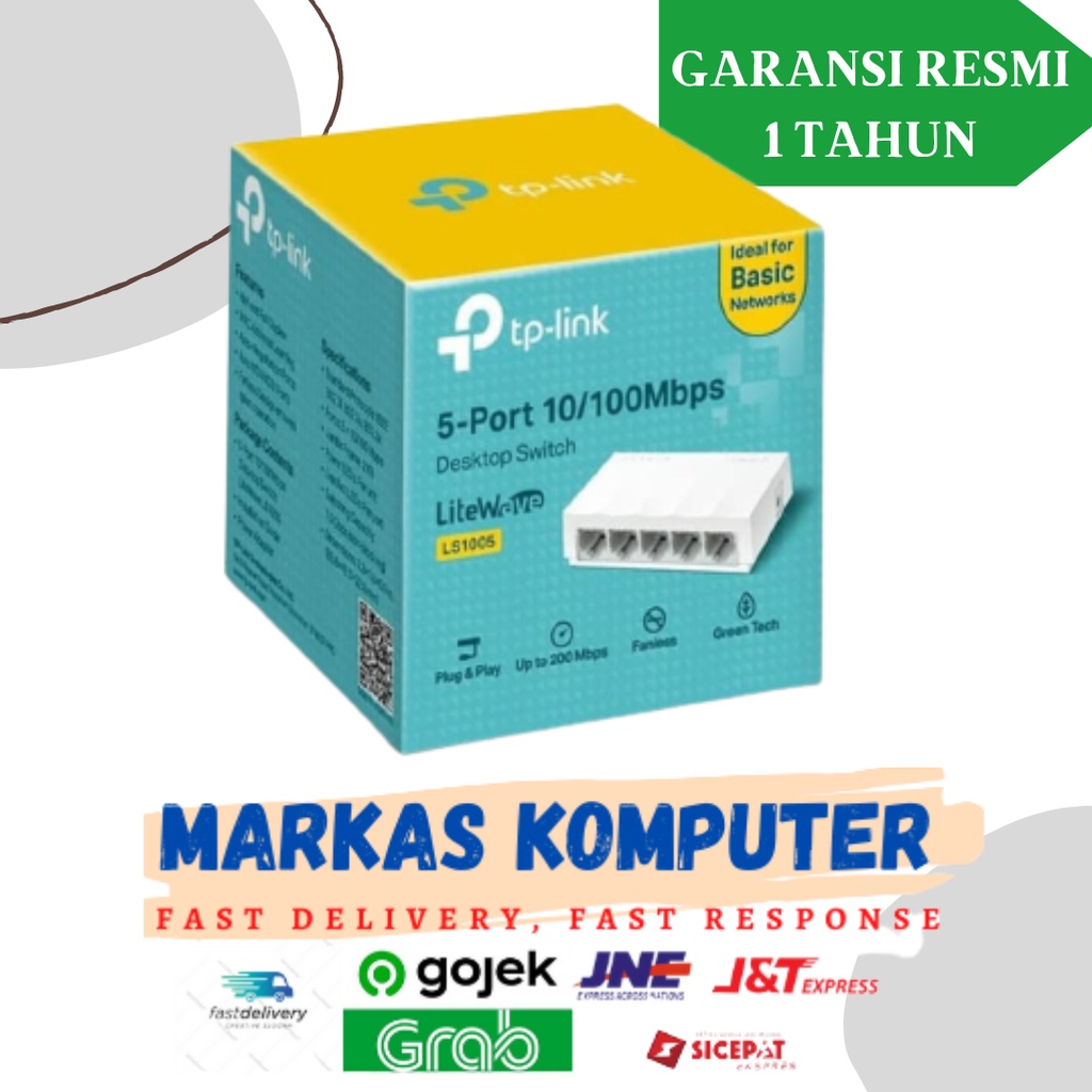 TP-LINK LS1005 5-Port 10/100Mbps Desktop Network Switch Hub 5 Port