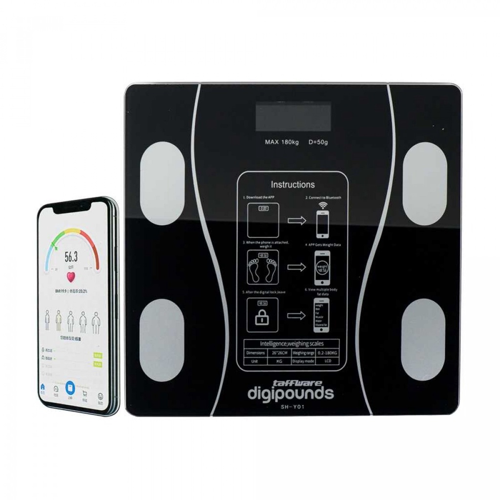 Timbangan Badan Digital Bluetooth Health Scale LCD Display Max 180Kg
