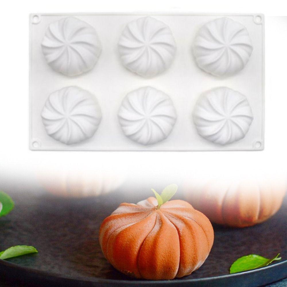 R-FLOWER 6 Cavity 3D Pumpkin DIY Clay Tools Kue Cetakan Resin Halloween Handmade Hari Paskah