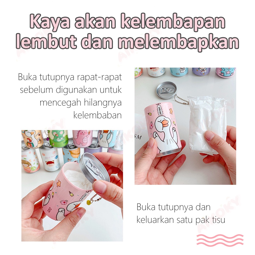 AIKOKY Tisu basah kaleng isi 30 lembar/Tissue Basah Portable/Barrel Wet Wipes
