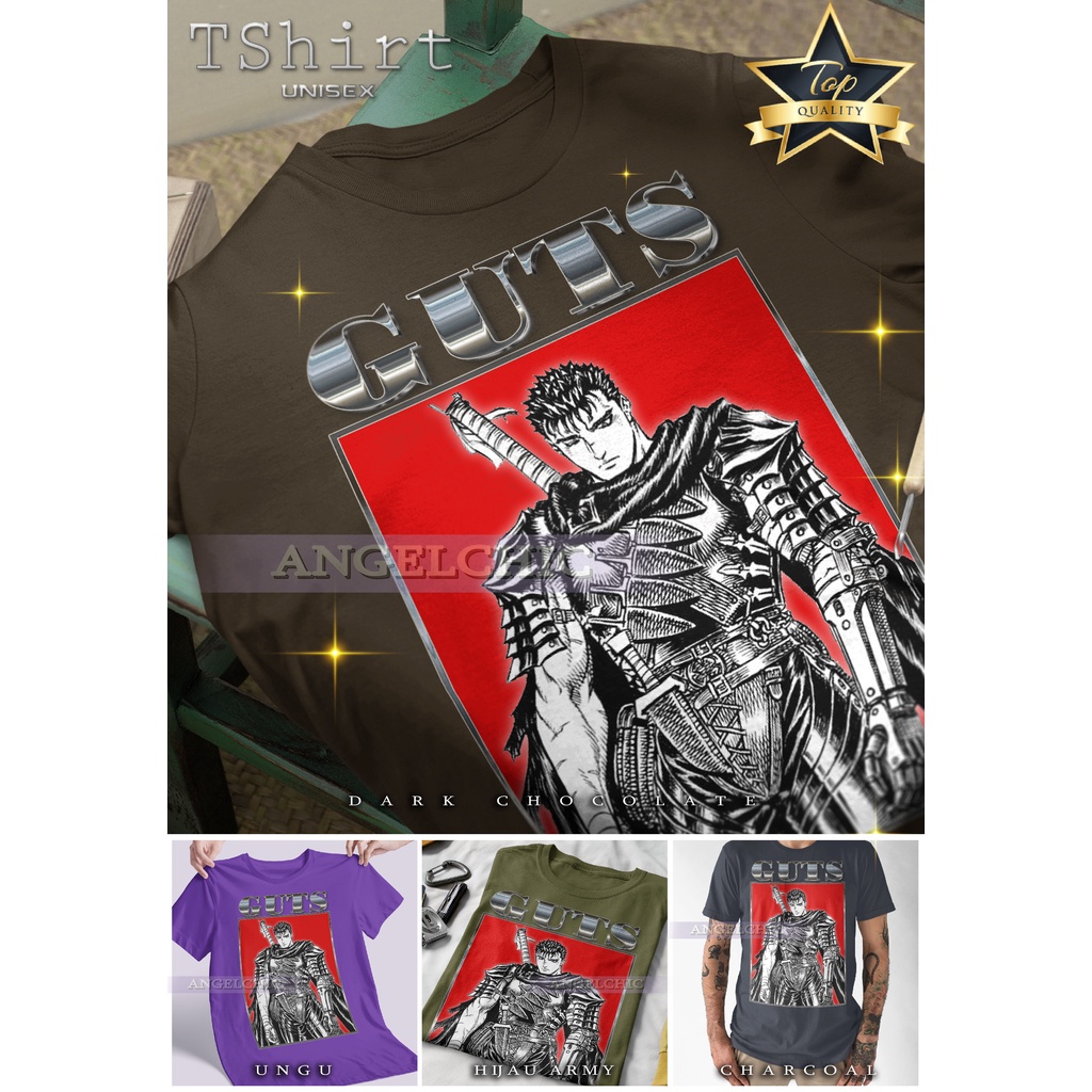 BAJU GUTS BERSERK Unisex Bootleg Tee Kaos Premium Vintage Retro