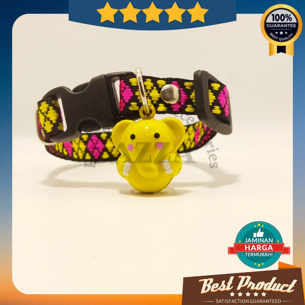 Kalung Kucing Motif Persegi Lonceng Karakter Murah Bahan Kuat / Aksesoris kalung Kucing Murah Motif Persegi