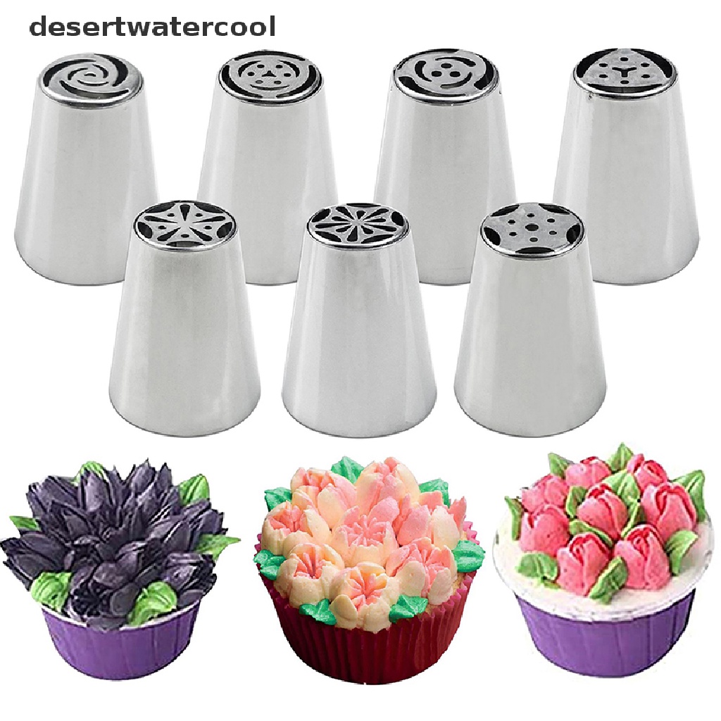 Deid 7/11Pcs/Set Rusia Tulip Icing Piping Nozzle Alat Kue Stainless Steel Martijn
