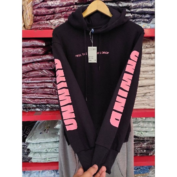 Hoodie Unwind hitam Hoodie h and m