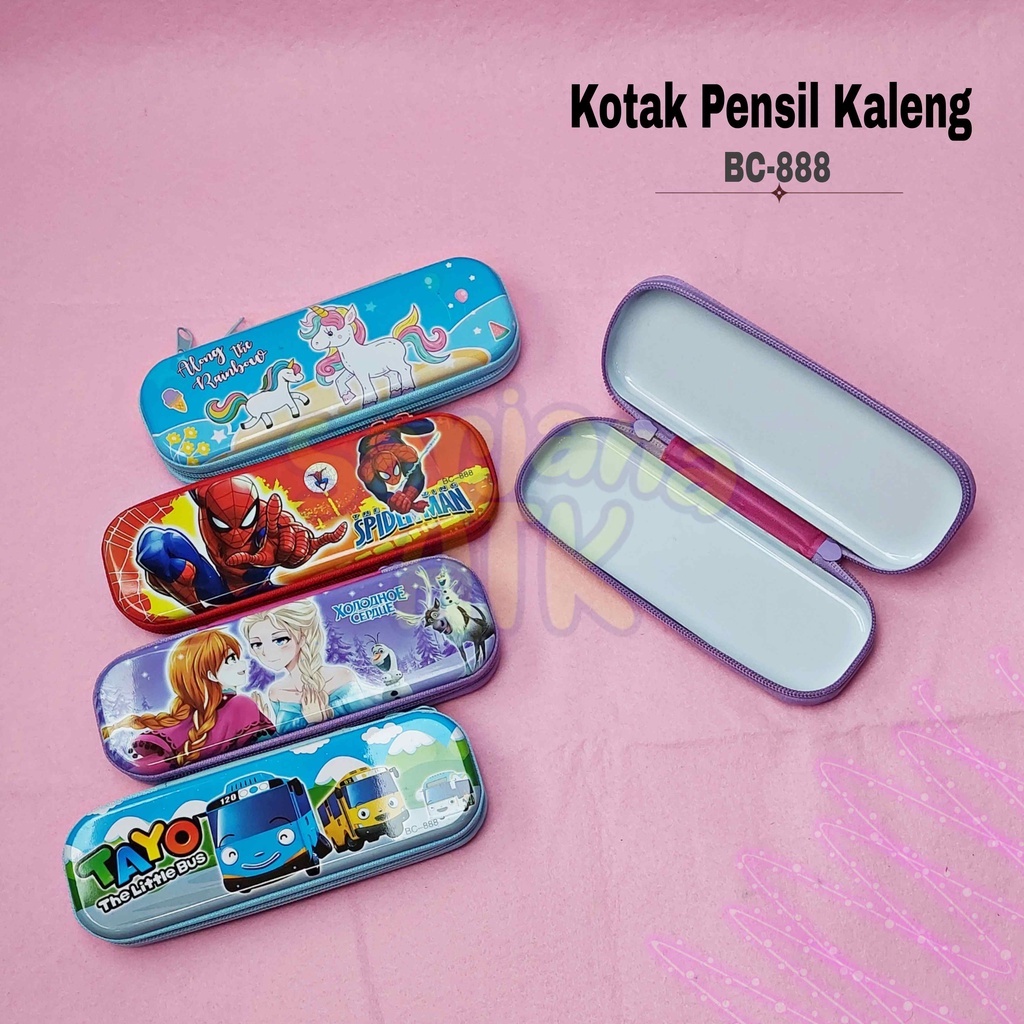 

Tempat Pensil / Kotak Pensil Kaleng Motif Funcy BC-888 / Pencil Case Kaleng Resleting
