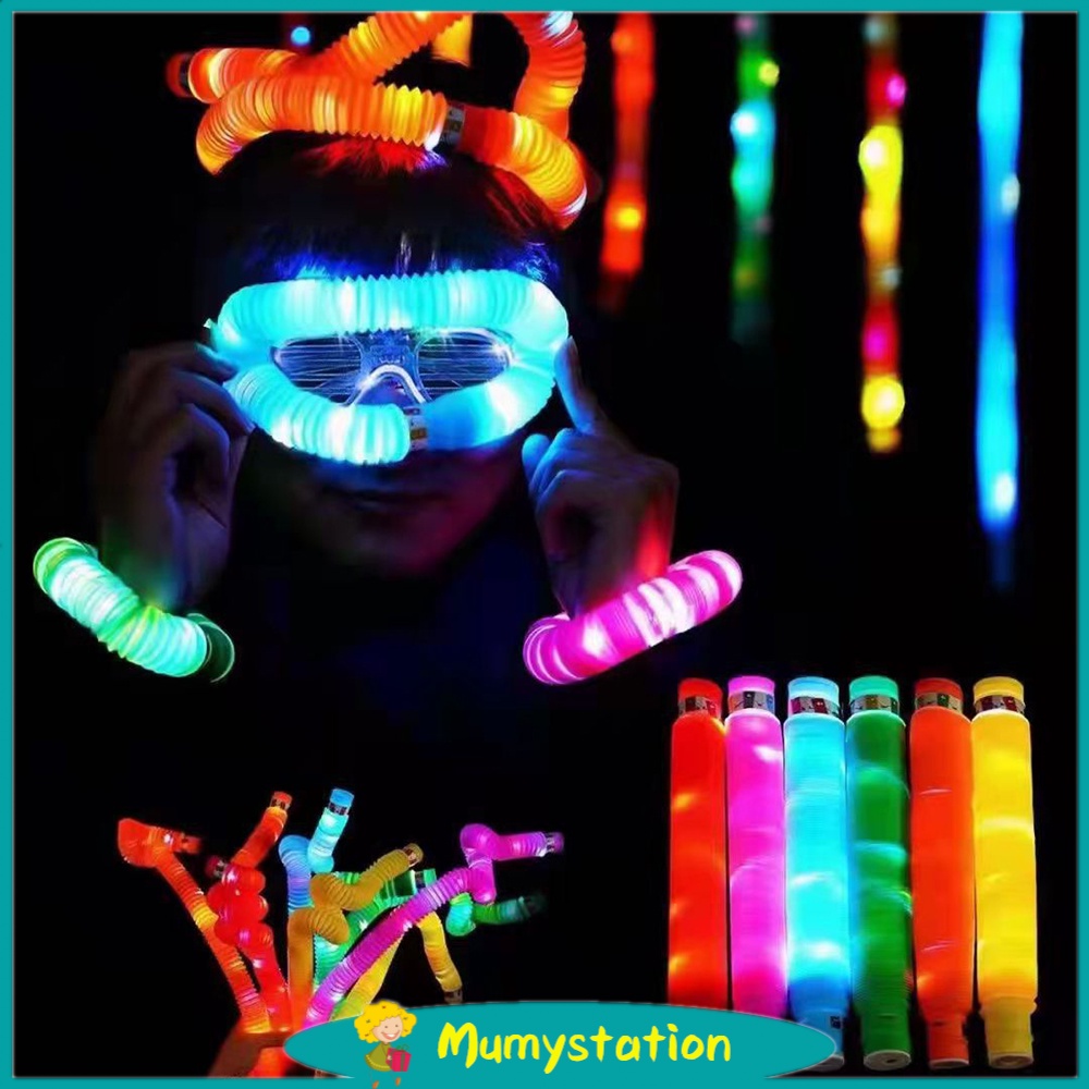 Mumystation mainan lampu led viral anak light up pop tubes mainan pipa led