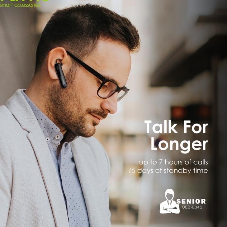 Terpercaya Oraimo Senior Talking Bluetooth Headset Wireless Earphone Handsfree Nirkabel IOS/Android 