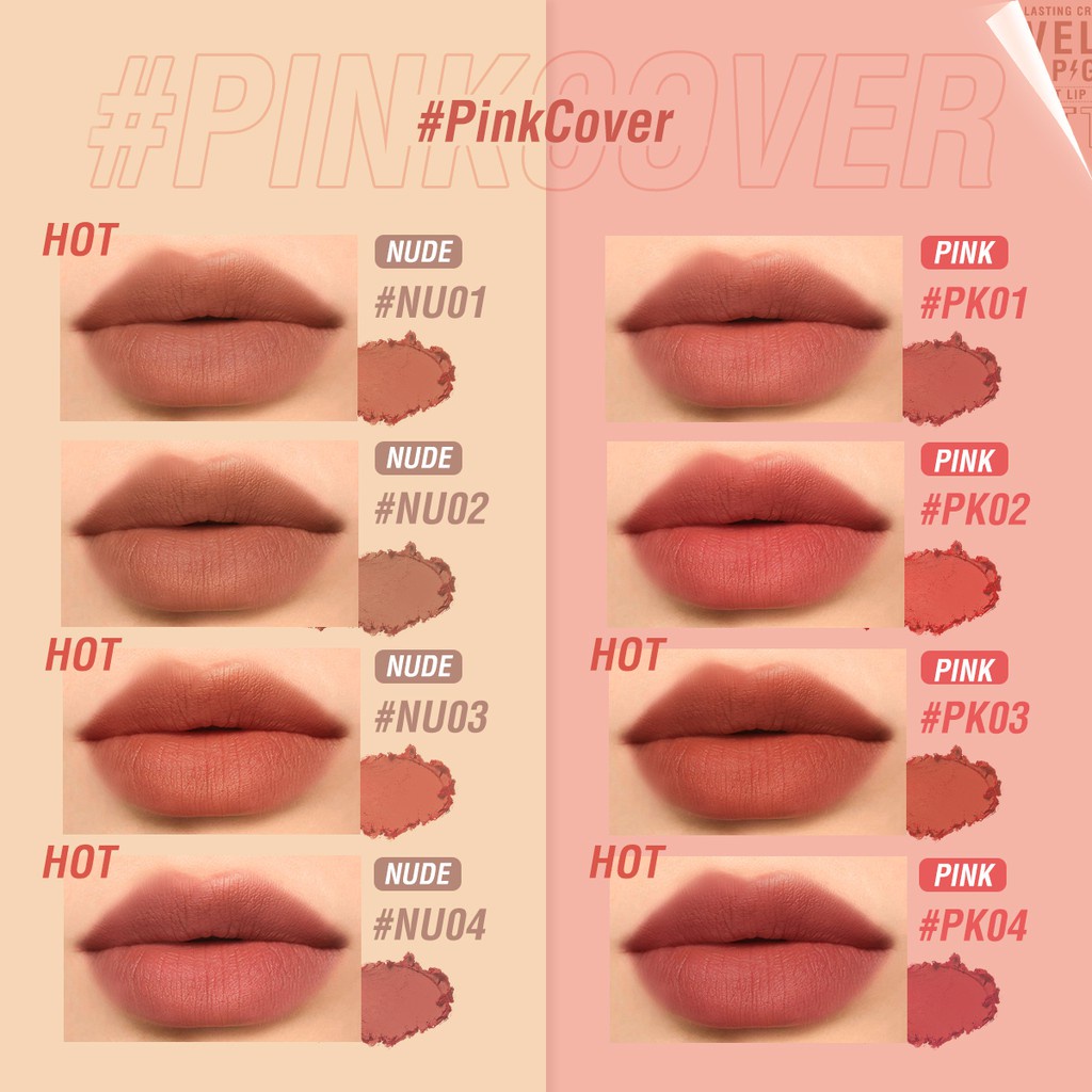 PINKFLASH PinkCoverGirl Lipstik Madam Kosmetik Velvet Matte Cream Lipstick High Pigment Lasting Silky Soft Smooth Creamy