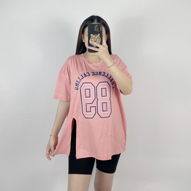 Kaos Oversize Slit Cc 86/ Atasan Jumbo wanita