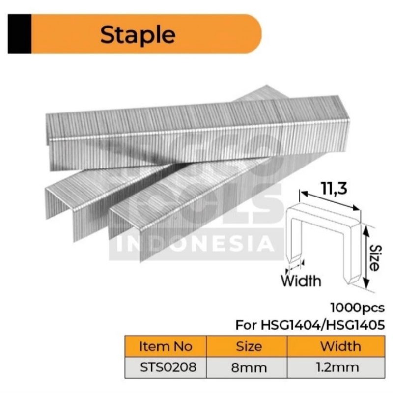 

Staples Tembak 8mm INGCO STS0208 Refill Isi Steples Refil Stapler HSG1405