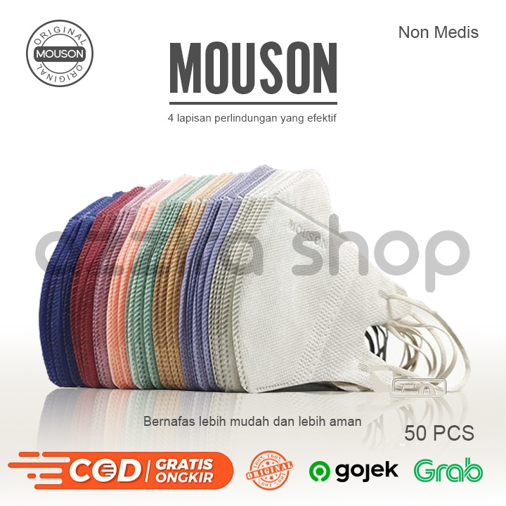 Masker Duckbill Mouson 3D ISI 50pcs EMBOS MOUSON 4ply facemask