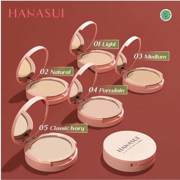 HANASUI Perfect Fit Powder Foundation Bedak Padat Wajah BPOM - Bedak Hanasui