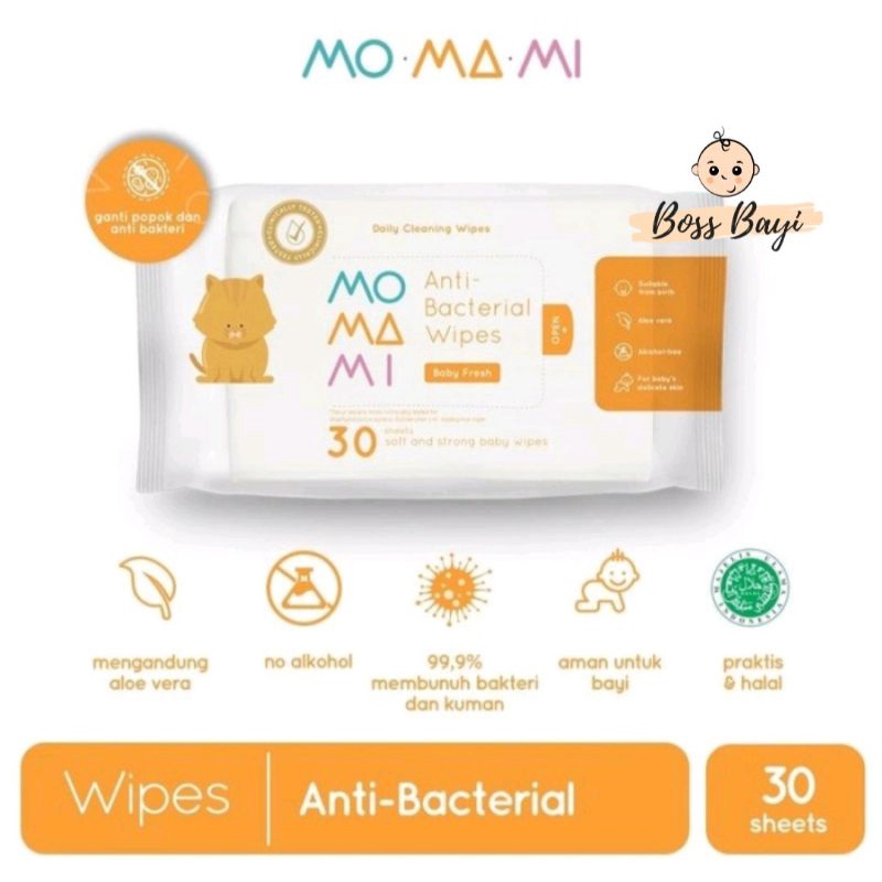 MOMAMI - Water / Saline / Tooth &amp; Gum / Anti Bacterial Wipes / Tisu Basah Bayi Anak