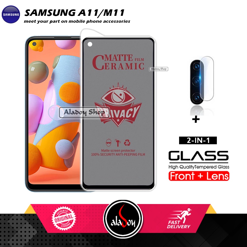 PAKET 2IN1 Anti Gores Privacy Samsung A11/M11 + Tempered Glass Kamera