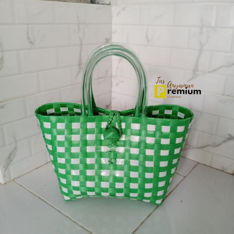 (T16) Polka 23x14x23cm Tas Anyaman Premium Situbondo/tas souvenir/hampers