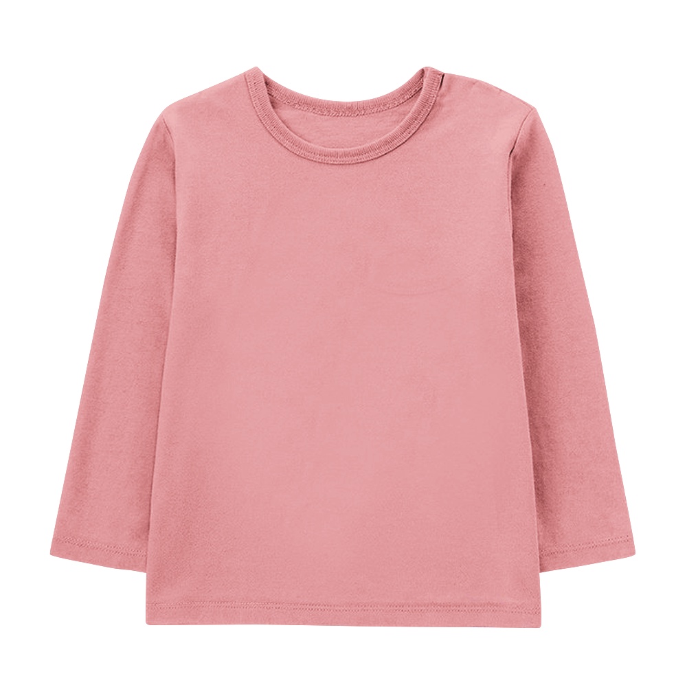 Kaos Polos Lengan Panjang Anak Laki-laki dan Perempuan Unisex Warna Peach