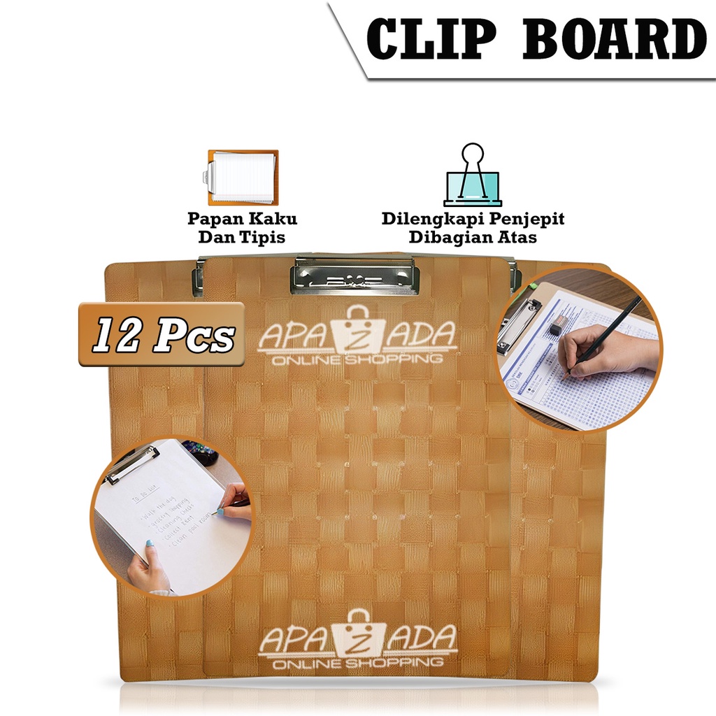 

Apazada - Papan Jalan 12Pcs / Clipboard Folio / Papan Ujian / Alas / Clipboard / Papan Jalan A4