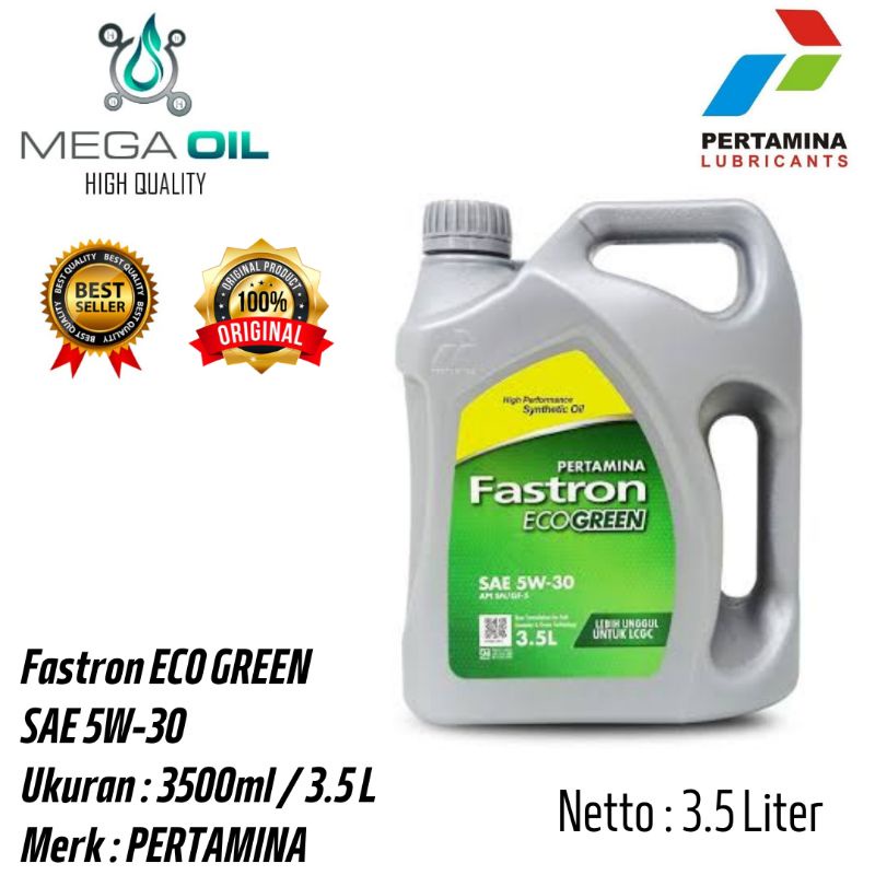 Jual Oli Fastron ECO GREEN 5W30 3.5 Liter Galon Oli Pertamina