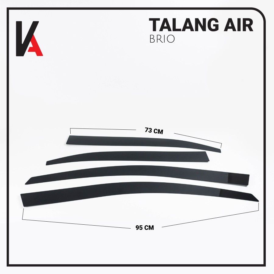 TALANG AIR PINTU MOBIL HONDA BRIO LAMA MODEL FLAT RATA AKRILIK HITAM