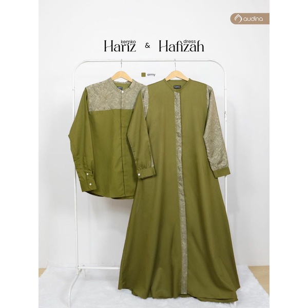 Baju Koko dan Gamis Audina katun Tiyobo Adem /Hafizah Set Gamis Khimar ORI Audina