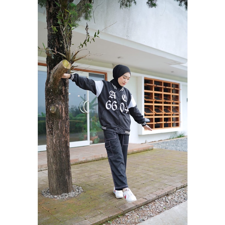 Sweater Wanita Grosir Berkualitas - ACR 6604 Jaket Basebal