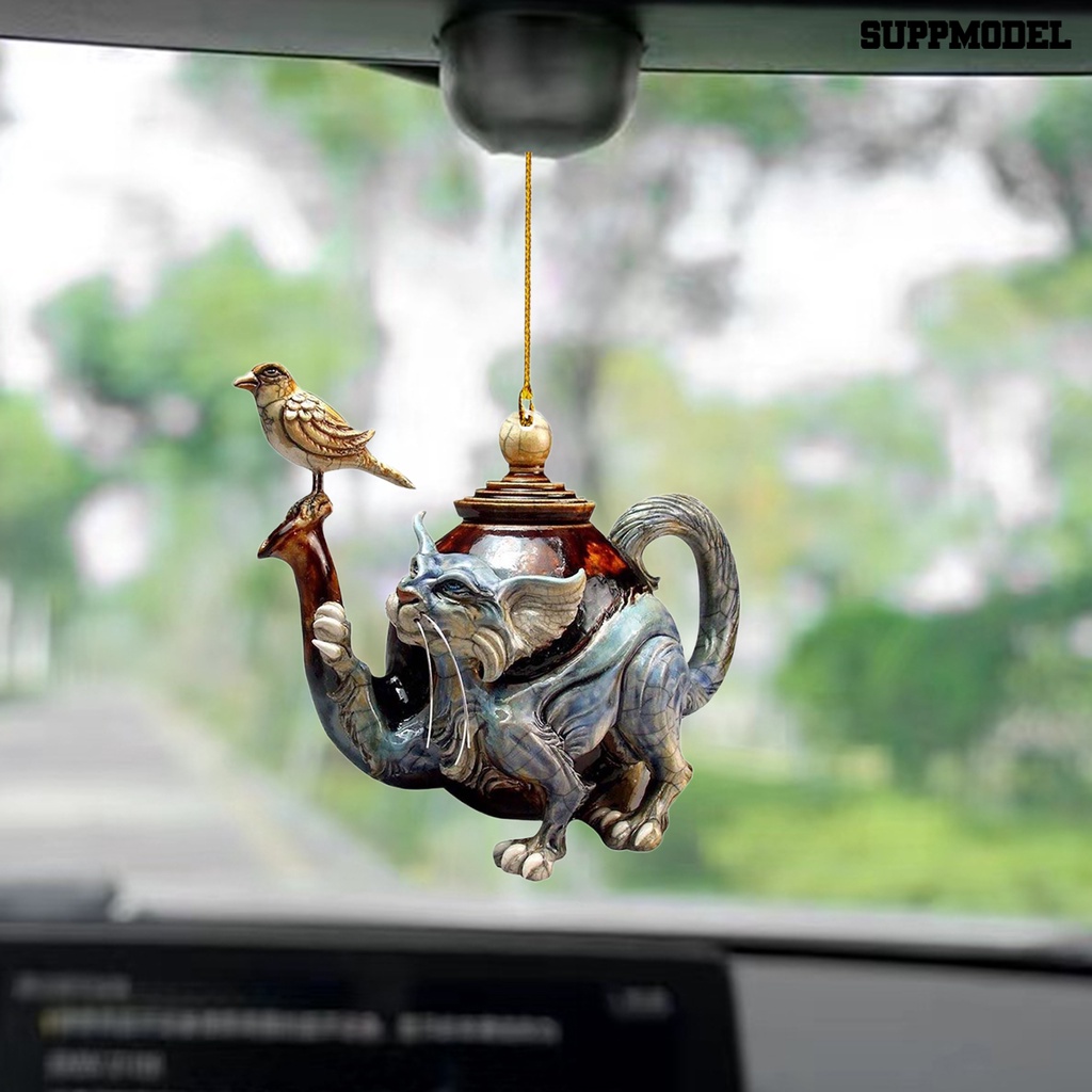 [Dekorasi] Liontin Mobil Motif Kartun Kucing Bentuk Datar Individuasi Ornamen Mobil Akrilik Pendant Decor Untuk Mobil