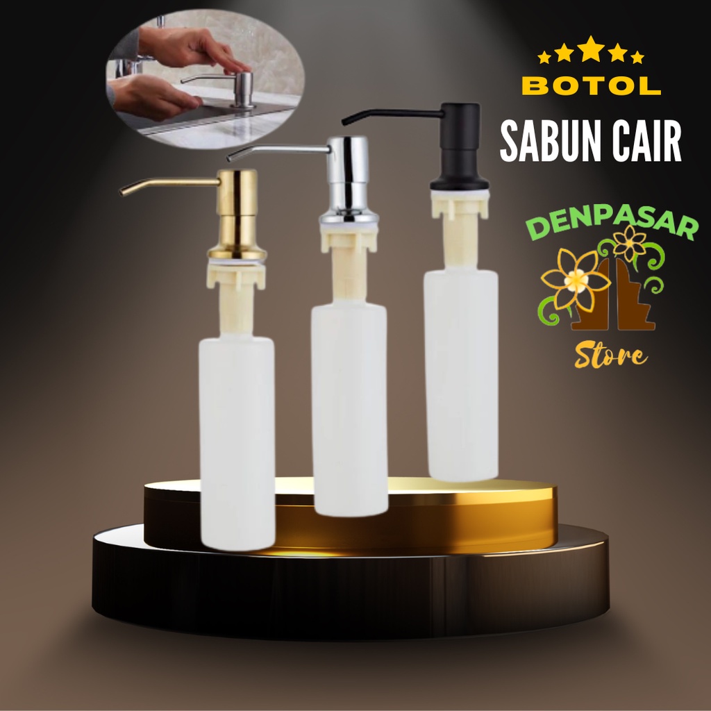 Soap dispenser Wastafel Kitchen sink Tempat sabun Bak cuci piring kepala stainless / Gold / Black