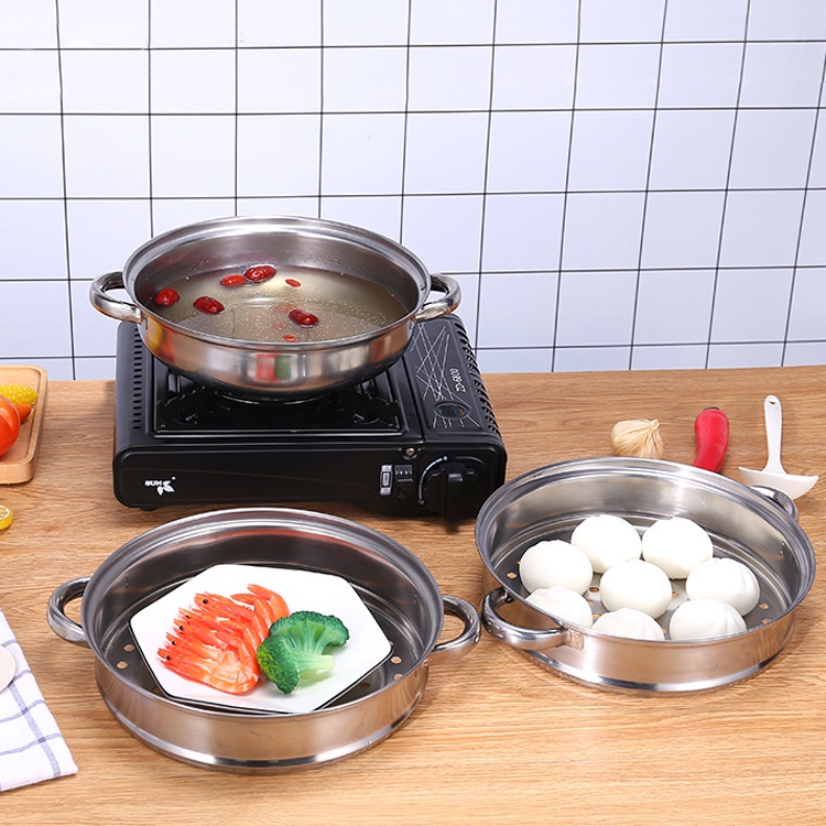 [GROSIR] PANCI KUKUS STEAMER 2 TINGKAT SUSUN STAINLESS STEEL SOMAY BAKPAO