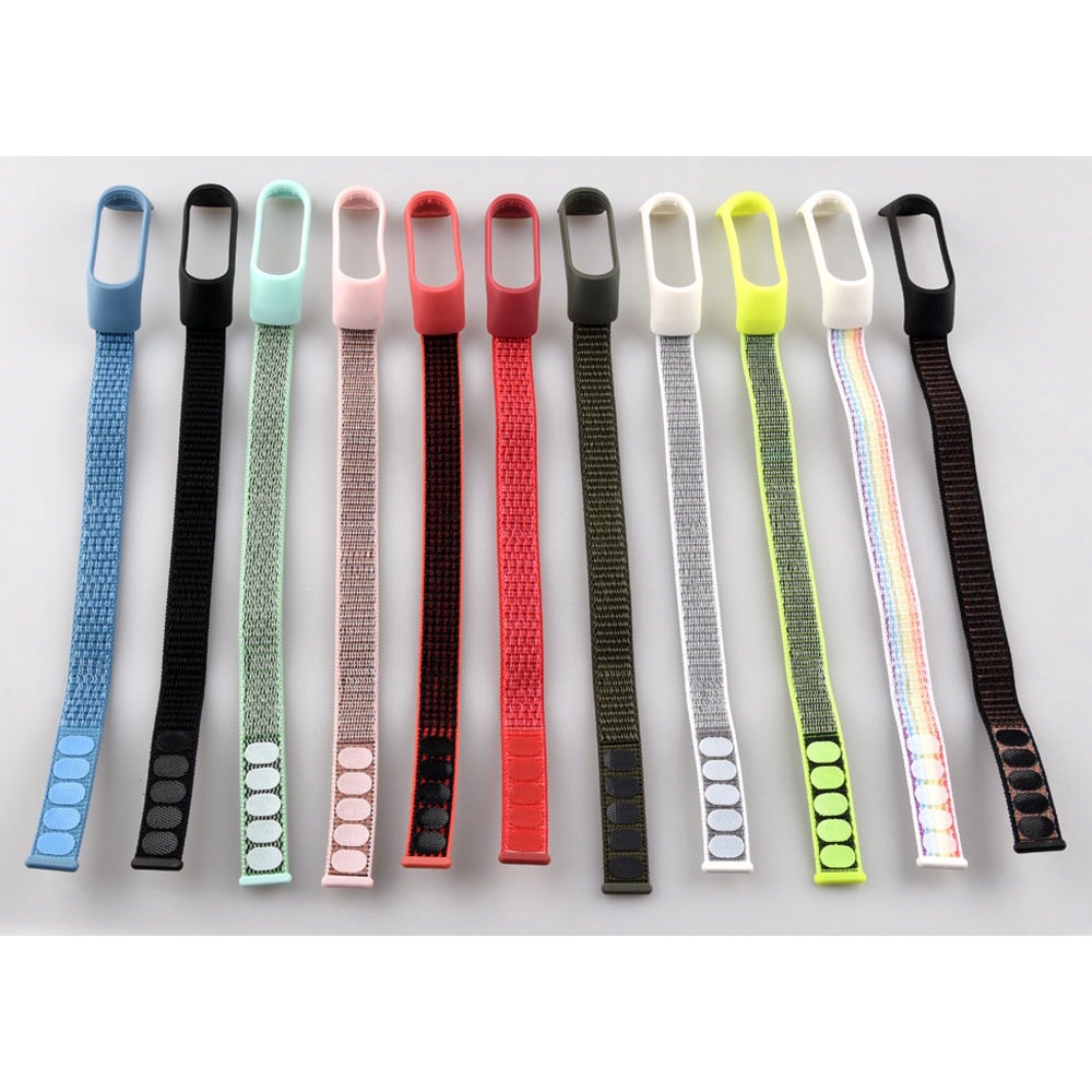 Xiaomi Band Strap Nilon untuk Mi Band 3 4 5 6 7 Velcro Adjustable Strap  Smartwatch M6 M7 Replacement Band