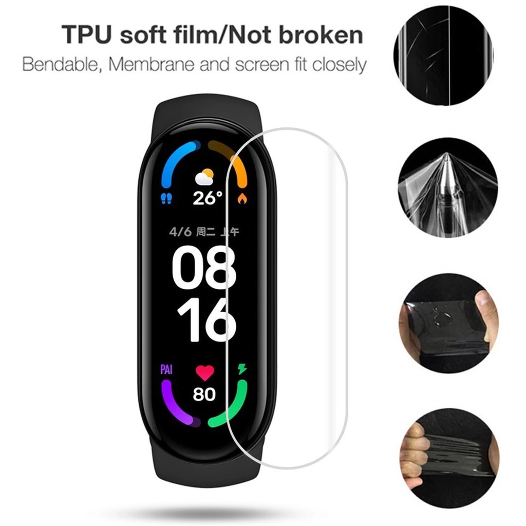 Xiaomi Band Screen Protector Soft TPU  Mi Band 3 4 5 6 2D 3D Full Film Covered