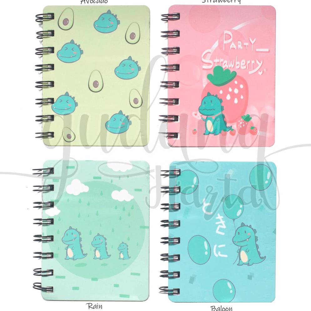 

ヌ Notebook A7 Mini Spiral Dinosaurus Buku Tulis Memo Dino Lucu Note Book Notes GH 308034 ,.,