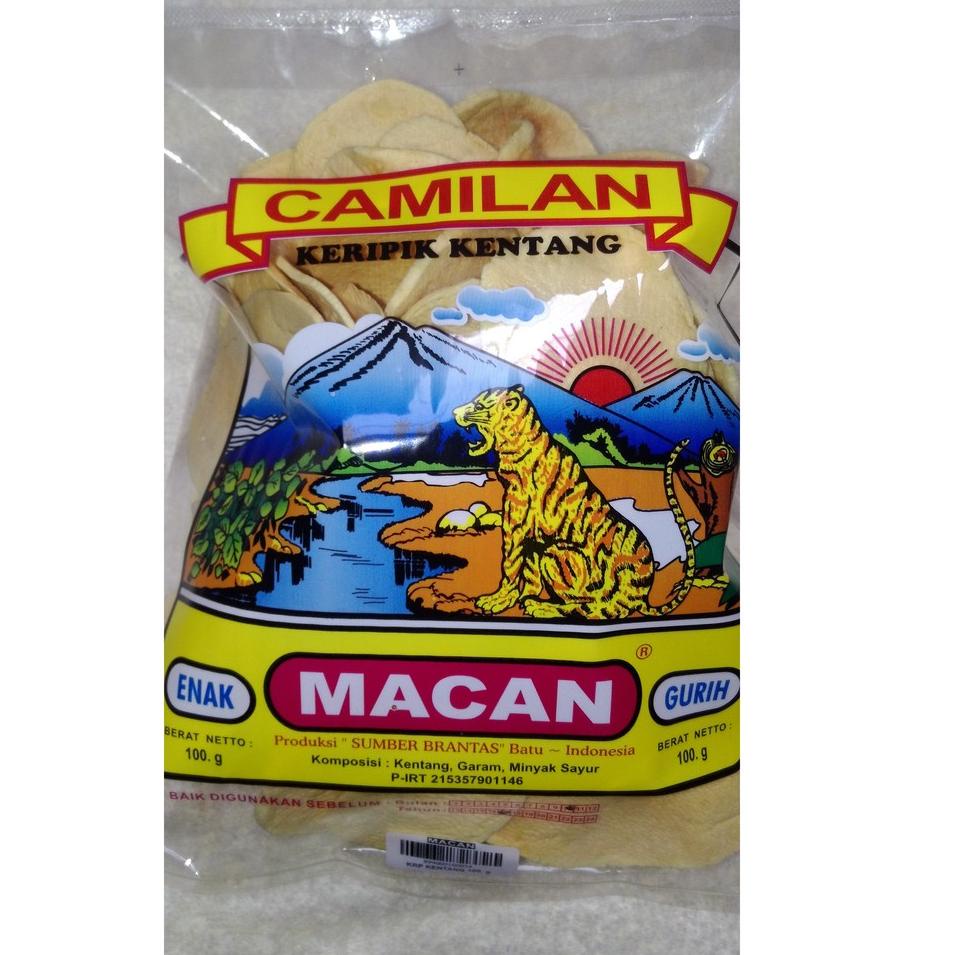 

㊞ Keripik Kentang Cap Macan 100gr / Kripik Kentang Khas Batu Malang ㊐