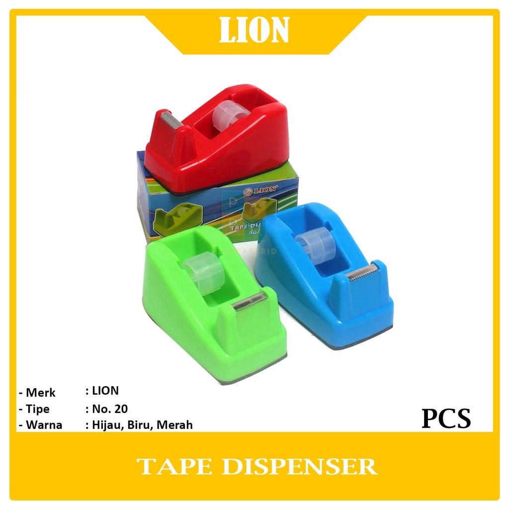

LION - Tape Dispenser No: 20 Tempat Isolasi Kecil - Pcs