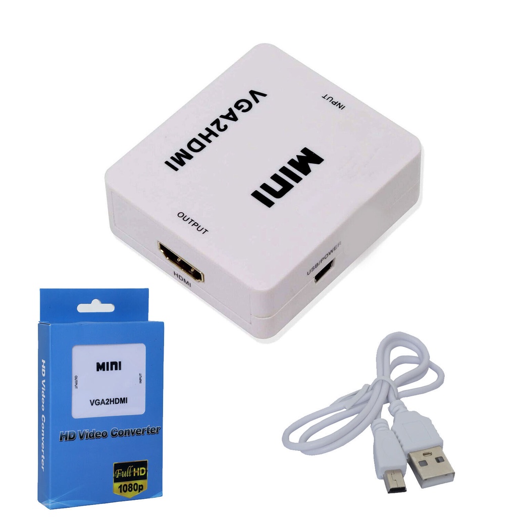 Konverter Mini VGA2HDMI VGA to HDMI 1080p HD Audio Video Converter Adapter Connector