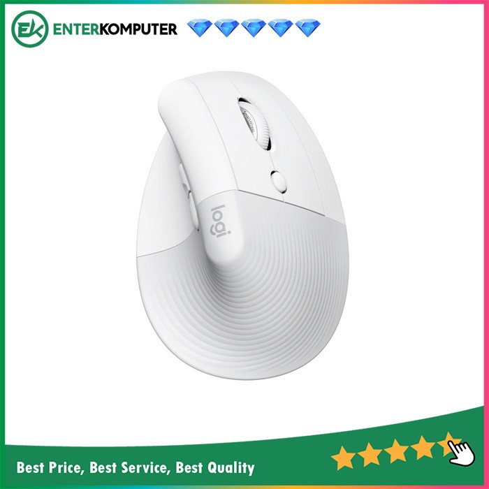 Logitech Lift Vertical Ergonomic Mouse - Pale Grey