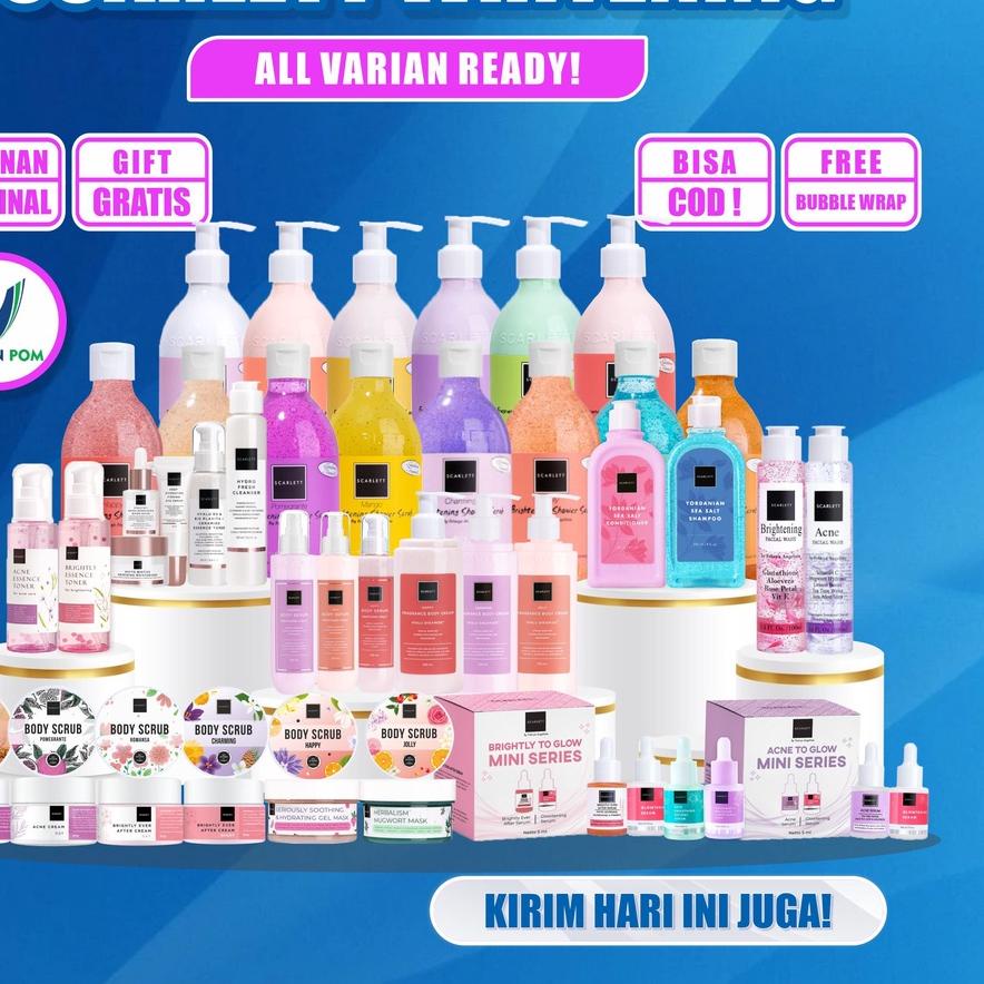 GRATIS ONGKIR✅Scarlett Whitening JAMINAN ORIGINAL Lengkap Paket Body Lotion Serum Scrub Cream Jolly 