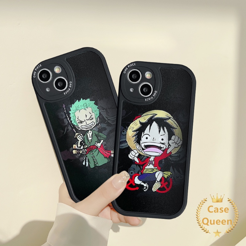 IPHONE Case Kompatibel Untuk Iphone11 14 13 12 Pro MAX 7 6s 14 8 6 Plus XR X XS MAX SE 202 Anime One Piece Luffy Zoro Kartun Lucu Shockproof Oval Lensa Soft Tpu Back Cover